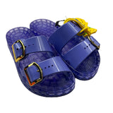 Sensi Zweifarbiger Gummi-Slipper mit lila Schnalle für Mädchen