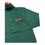 SUN68 polo manica lunga tinta unita con logo in contrasto Verde per Bambino A44312J VERDE SUN68 