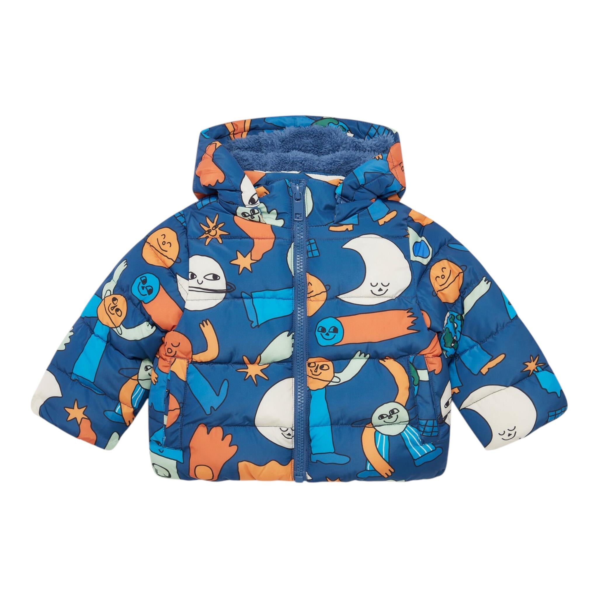 STELLA McCARTNEY giubbino tinta unita con cappuccio e stampa in contrasto Blu per Neonato 7V2507 BLU STELLA McCARTNEY 