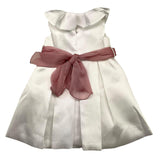 Carlo Pignatelli Zeremonielles Kleid mit Armlöchern, einfarbig und kontrastierendem weißen Gürtel für Babymädchen