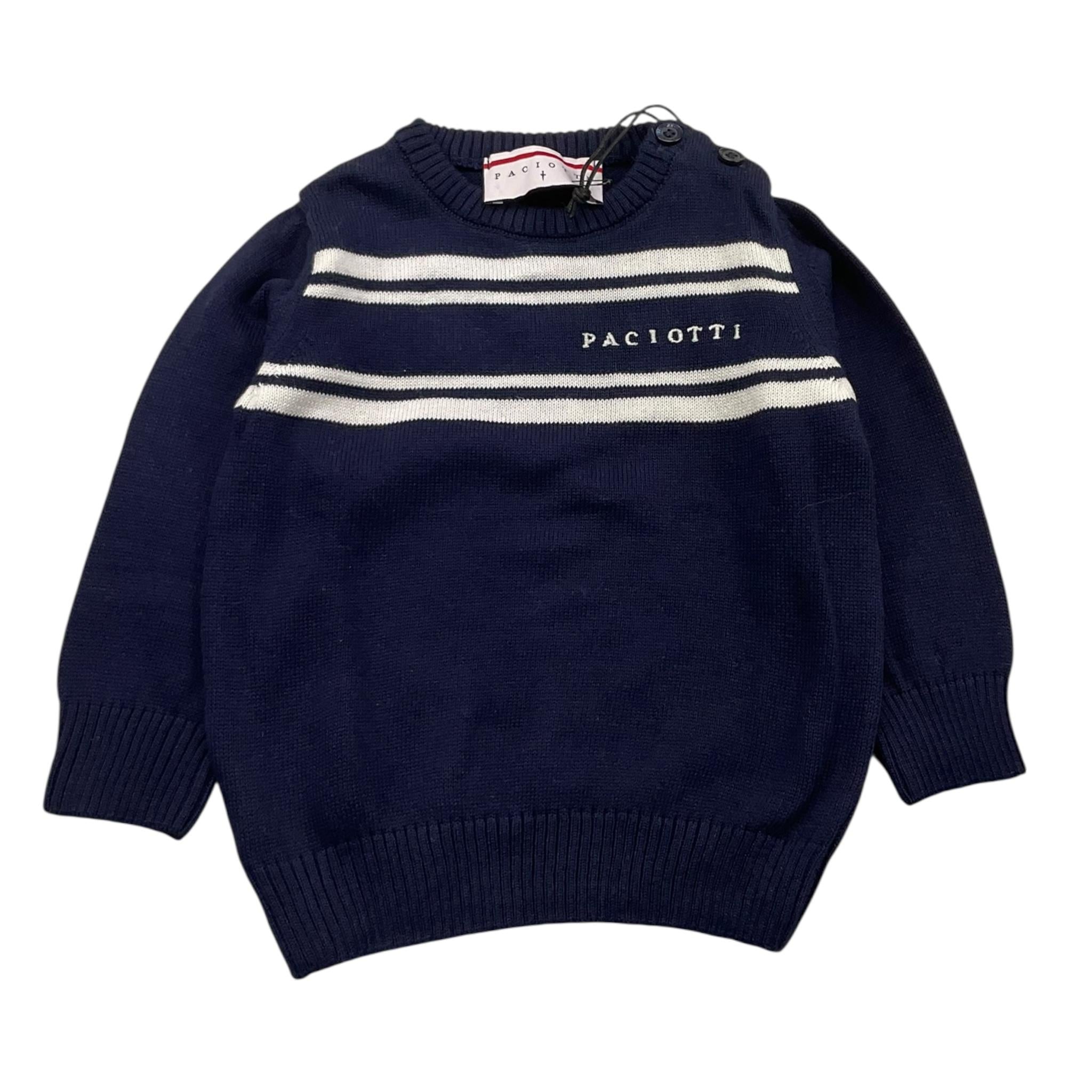CESARE PACIOTTI maglia girocollo tinta unita con logo Blu per Neonato MGP5355BN BLU CESARE PACIOTTI 
