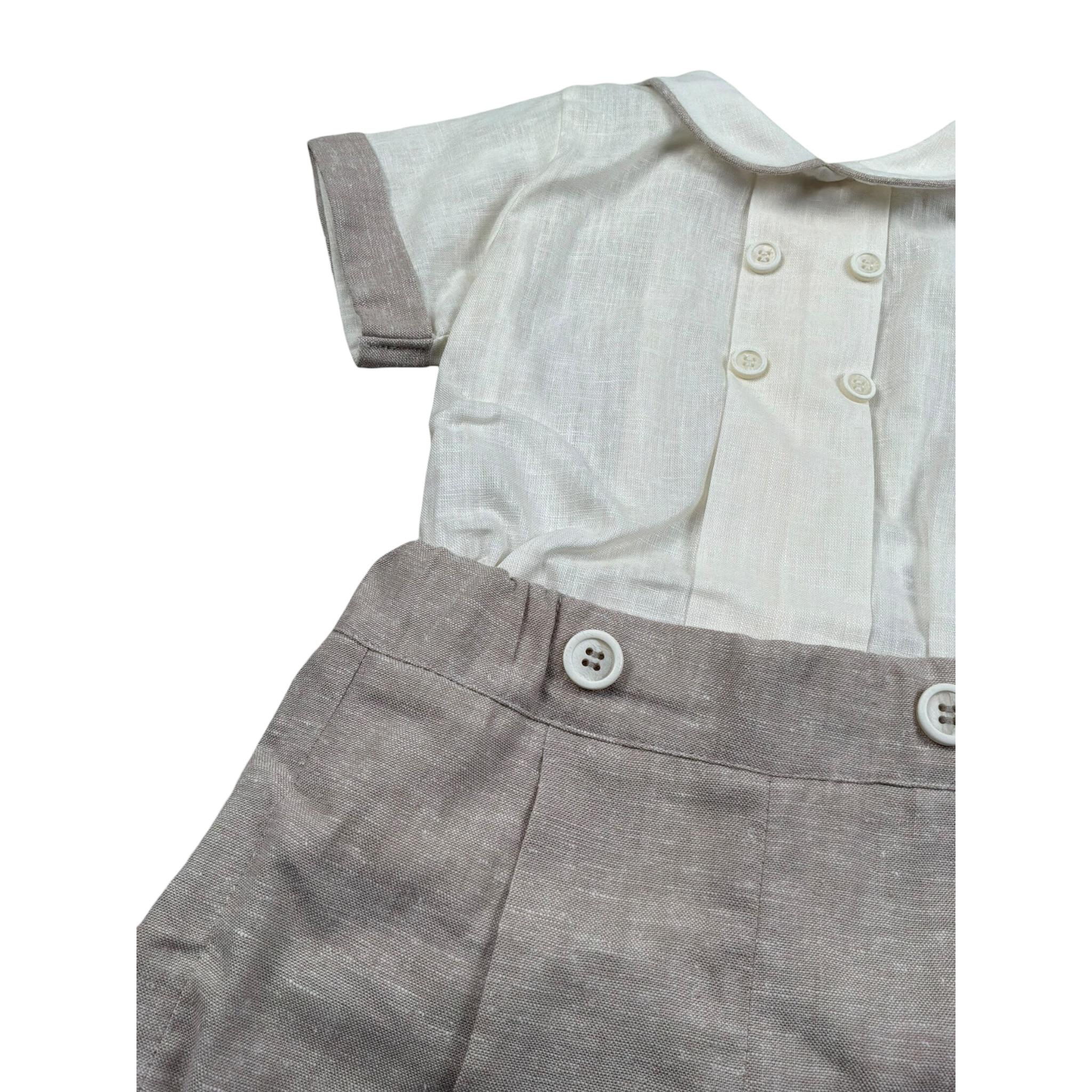 Pure Firenze Completo 2 Pezzi Camicia-Bermuda  per Neonato PC03308 BEIGE PURE FIRENZE 