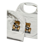 Moschino Set Cappello-Bavetta Tinta Unita per Neonato MUY081 PANNA MOSCHINO 