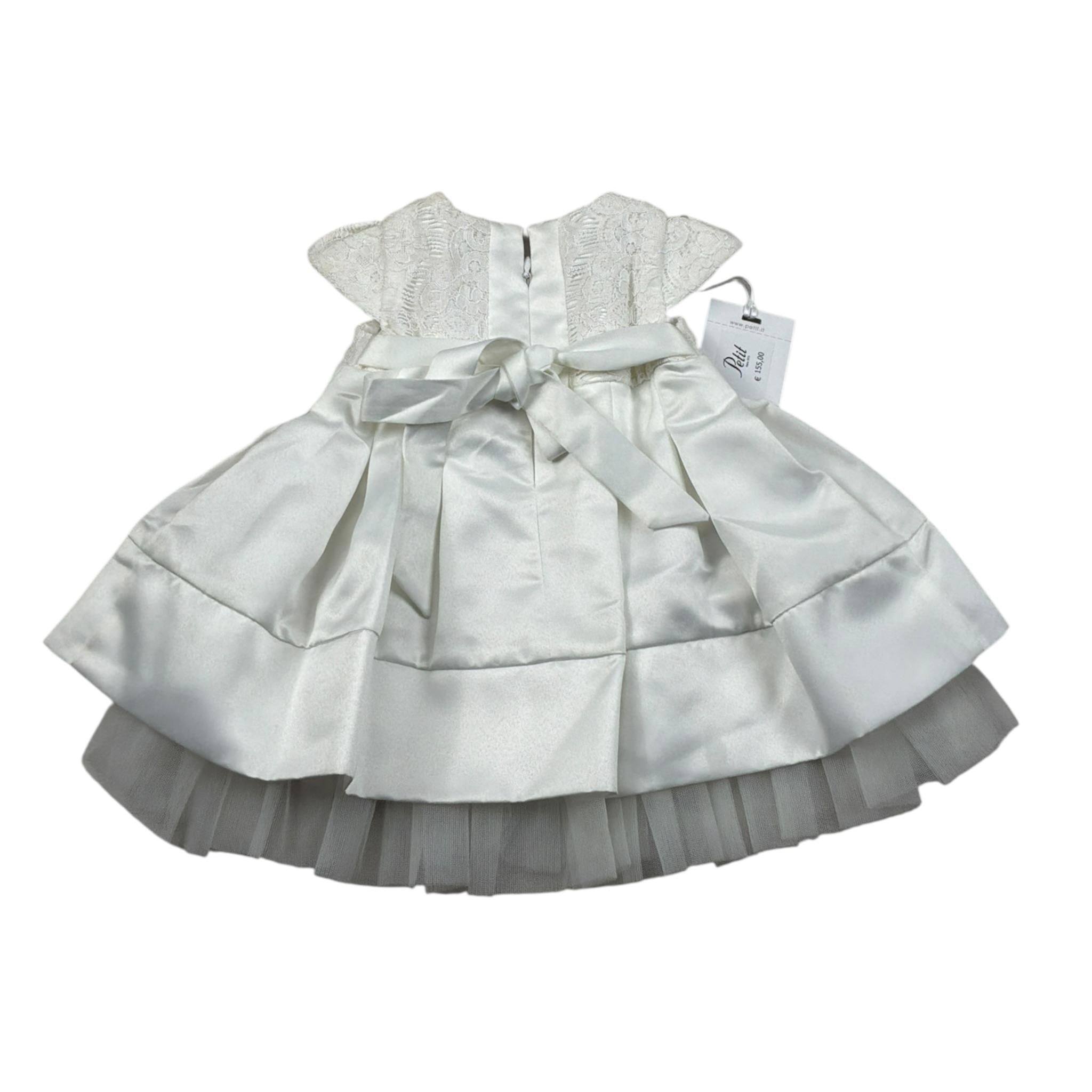 Petit Abito Cerimoniale Tint Unita Mezza Manica Panna per Neonata S2010194P PANNA PETIT 