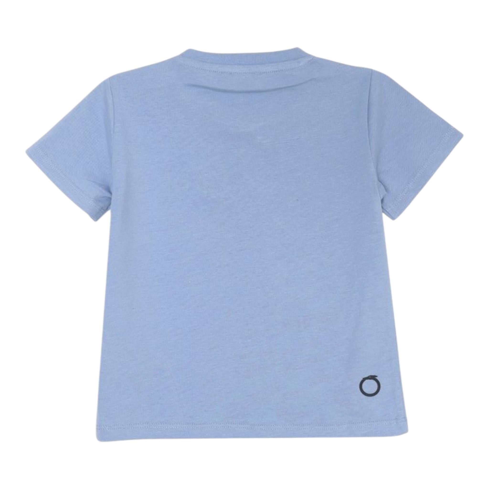 Trussardi T-Shirt Girocollo Tinta Unita con Stampa per Neonato TIP25011TSXX AZZURRO TRUSSARDI 