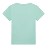 Guess T-Shirt Girocollo Tinta Unita con Stampa per Neonata K5GI14K6YW4N VERDE ACQUA GUESS 