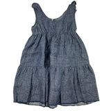 The Owl Einfarbiges blaues ärmelloses Kleid für Mädchen