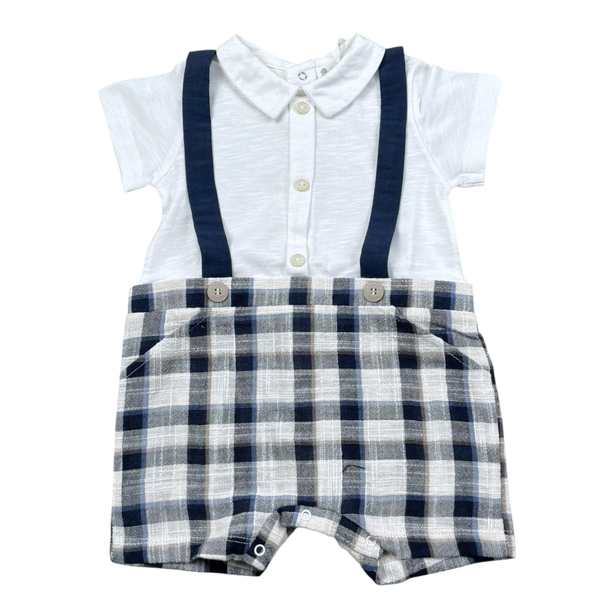 Lalalu' Pagliaccetto Mezza Manica Bicolore per Neonato PAL006PX BIANCO/BLU LALALU' 