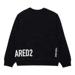 DSQUARED2 felpa chiusa girocollo tinta unita con stampa in contrasto Nero per Bambino DQ2538 NERO DSQUARED2 