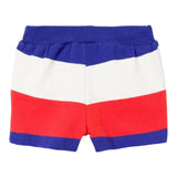 Name.It Bermuda-Shorts mit elastischem Bund, mehrfarbiges Streifenmuster für Neugeborene