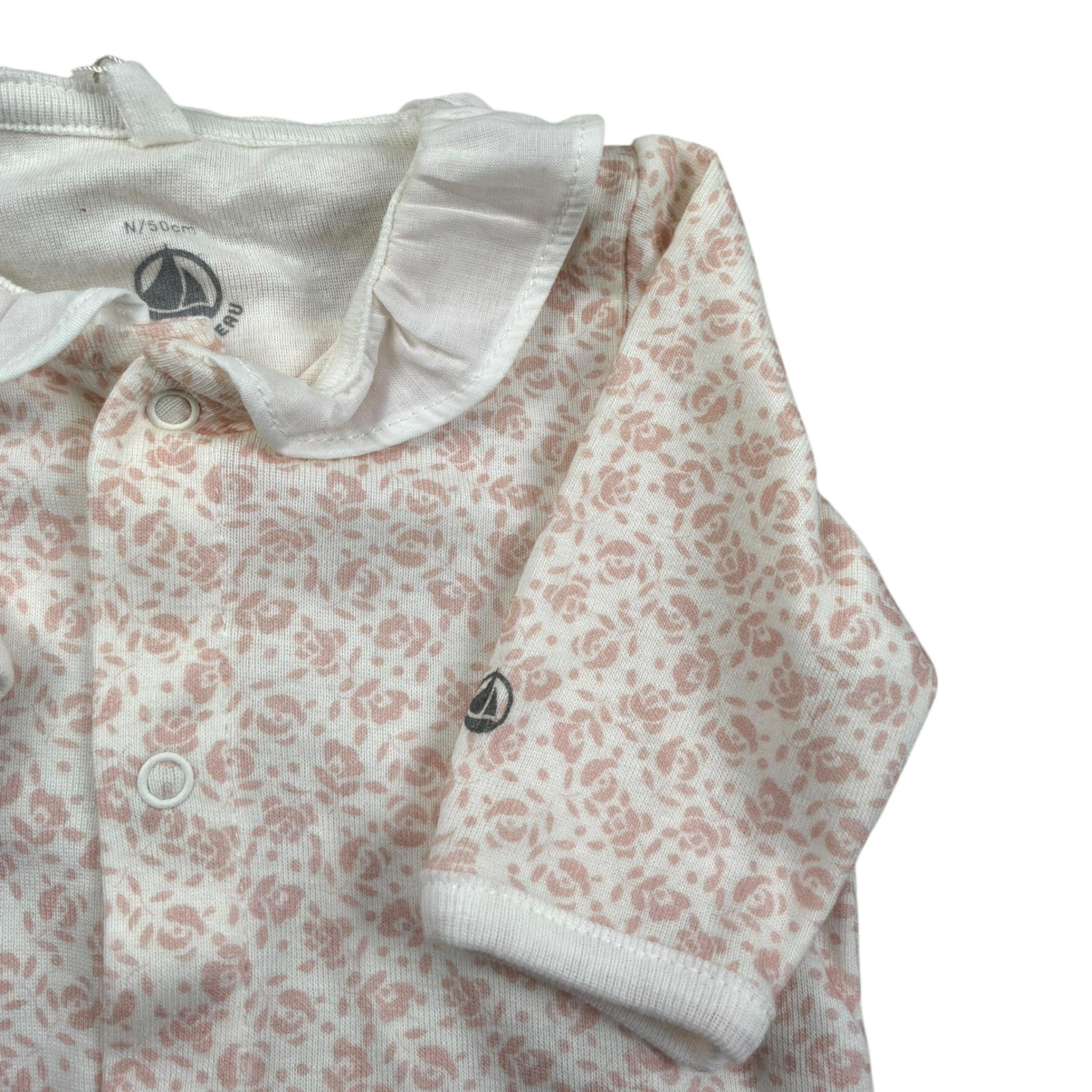 Petit Bateau Tutina Manica Lunga Tinta Uita Stampa Fantasia Panna per Neonata A09G701420 PANNA PETIT BATEAU 