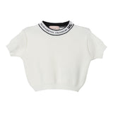 ELISABETTA FRANCHI t-shirt in maglia tinta unita cn collo logato Panna per Bambina EGMA025X PANNA ELISABETTA FRANCHI 