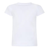 Balmain Einfarbiges T-Shirt mit Rundhalsausschnitt und Glitzer-Print in Weiß für Mädchen
