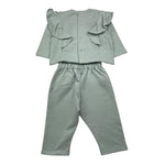 LALALU' completo 2 pezzi felpa-pantalone tinta unita Verde per Neonata CFL06NX VERDE LALALU' 