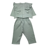 LALALU' completo 2 pezzi felpa-pantalone tinta unita Verde per Neonata CFL06NX VERDE LALALU' 