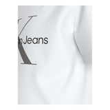 Calvin Klein T-Shirt Girocollo Tinta Unita con Stampa per Bambino IU0IU00676 BIANCO CALVIN KLEIN 