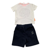 Suns 2-teiliges Set T-Shirt-Bermuda zweifarbig weiß/blau für Neugeborene