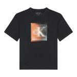 Calvin Klein T-Shirt Girocollo Tinta Unita con Stampa per Bambino IB0IB02356 NERO CALVIN KLEIN 