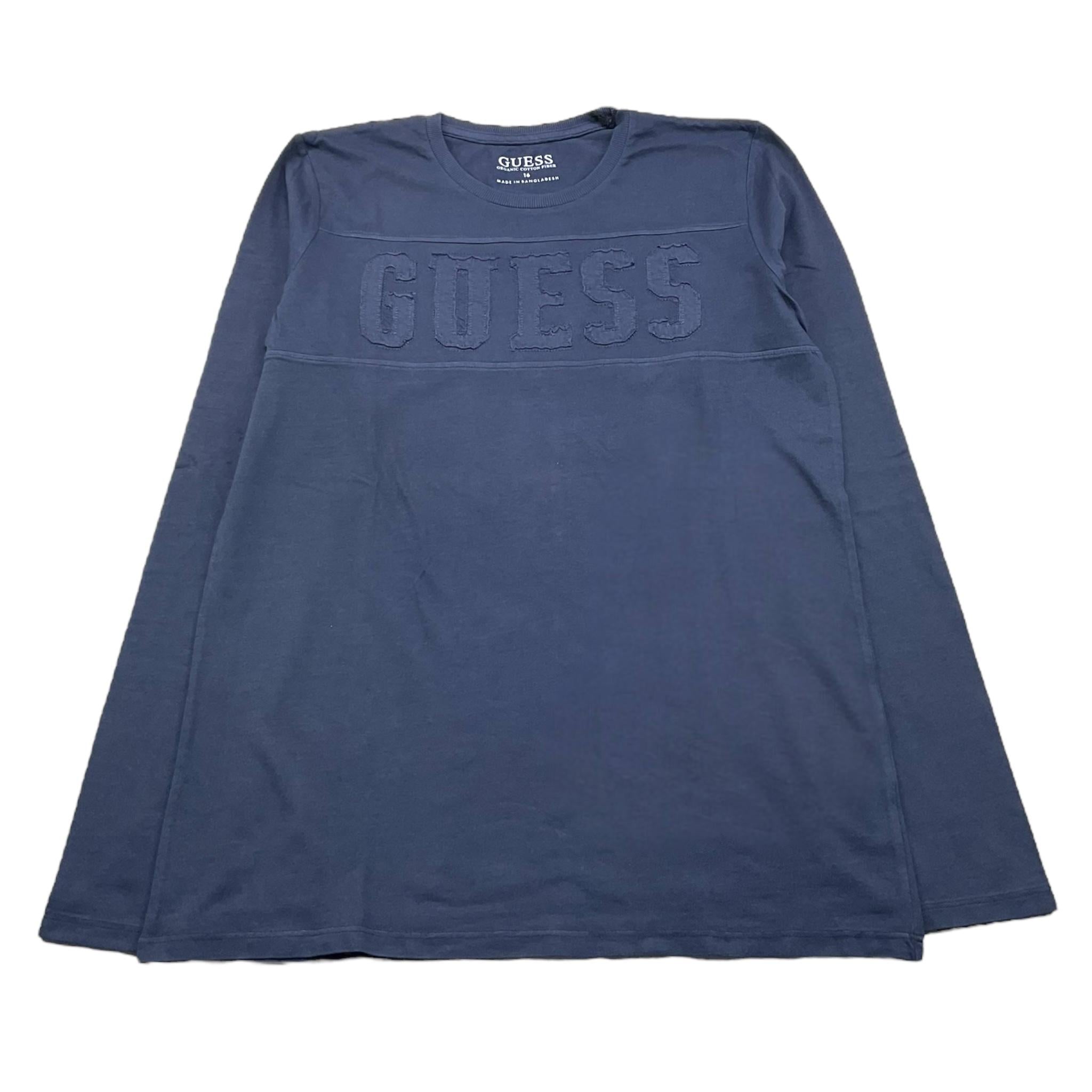 GUESS shirt girocollo tinta unita con stampa Blu per Bambino L3BI39I3Z14 BLU GUESS 