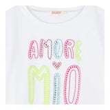 Billieblush T-Shirt Tinta Unita con Brillantini per Bambina U20941 BIANCO BillIEBLUSH 