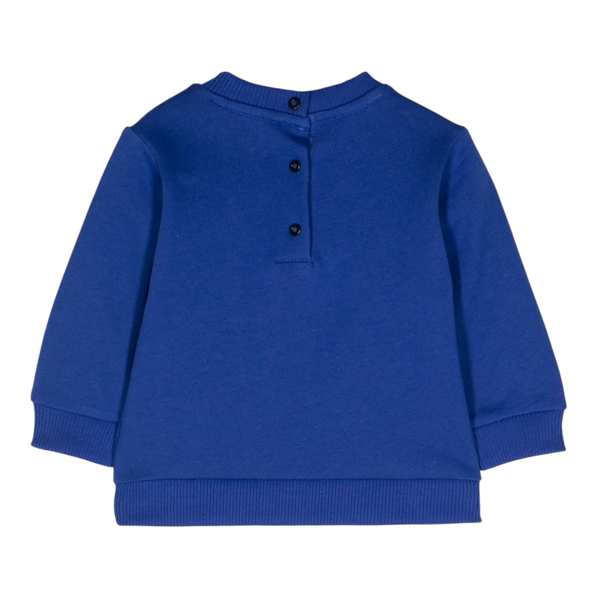 Balmain Felpa Chiusa Girocollo tinta unita con Logo Blu per Bambino BV4550N BLU BALMAIN 