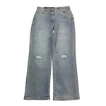 SARABANDA jeans tinta unita con strappi Azzurro per Bambina 0A713 AZZURRO SARABANDA 