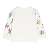 STELLA McCARTNEY felpa chiusa gircollo tinta unita con stampa in contrasto Bianco per Neonata V4120N BIANCO STELLA McCARTNEY 