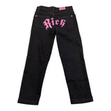 JOHN RICHMOND jeans tinta unita con stampa Nero per Neonata RGA24130JEN NERO JOHN RICHMOND 