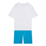 Moschino Completo 2 Pezzi T-Shirt-Bermuda Bicolore per Bambino HUG00QX BIANCO/AZZURRO MOSCHINO 