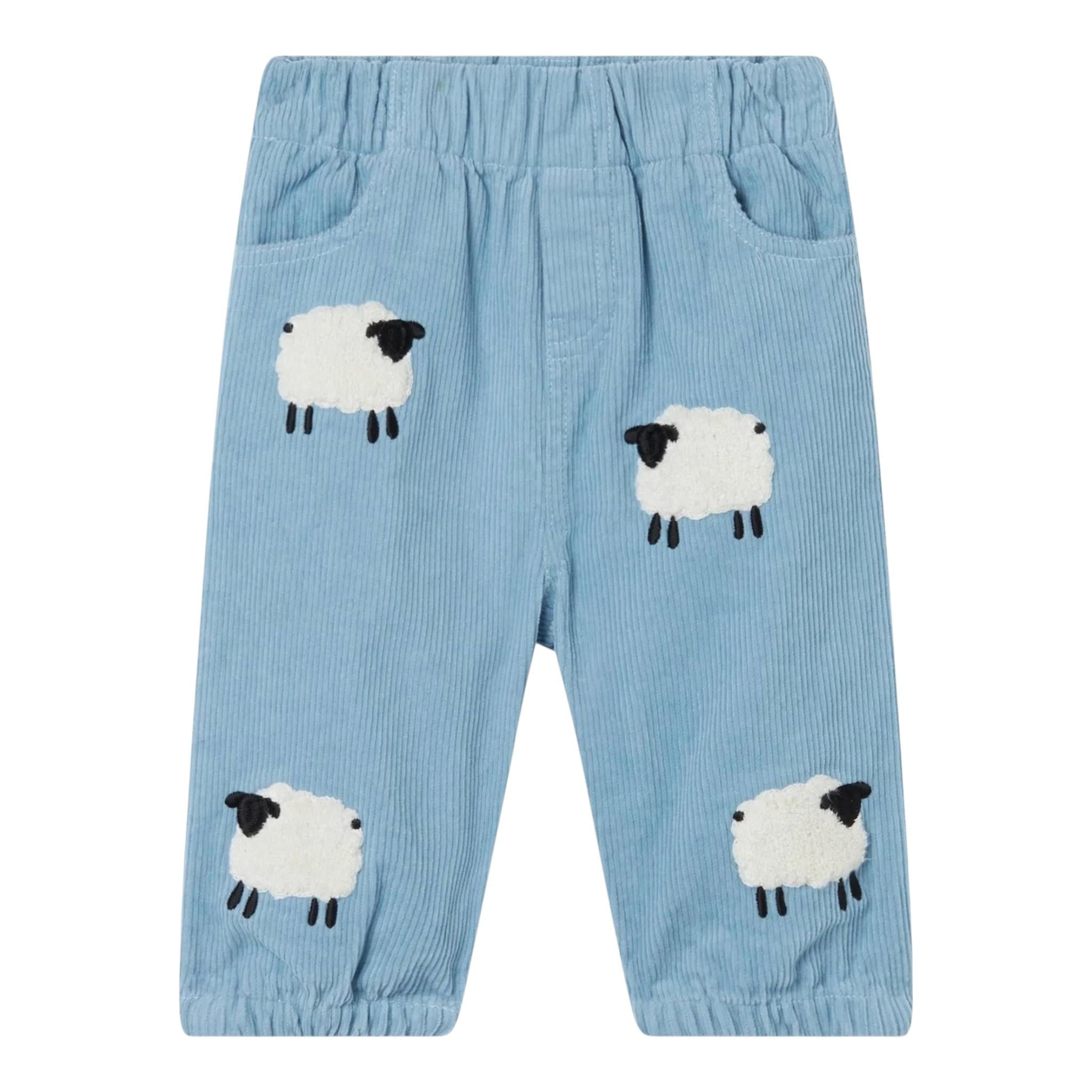 STELLA McCARTNEY pantalone tinta unita in velluto Azzurro per Neonata TV6540 AZZURRO STELLA McCARTNEY 