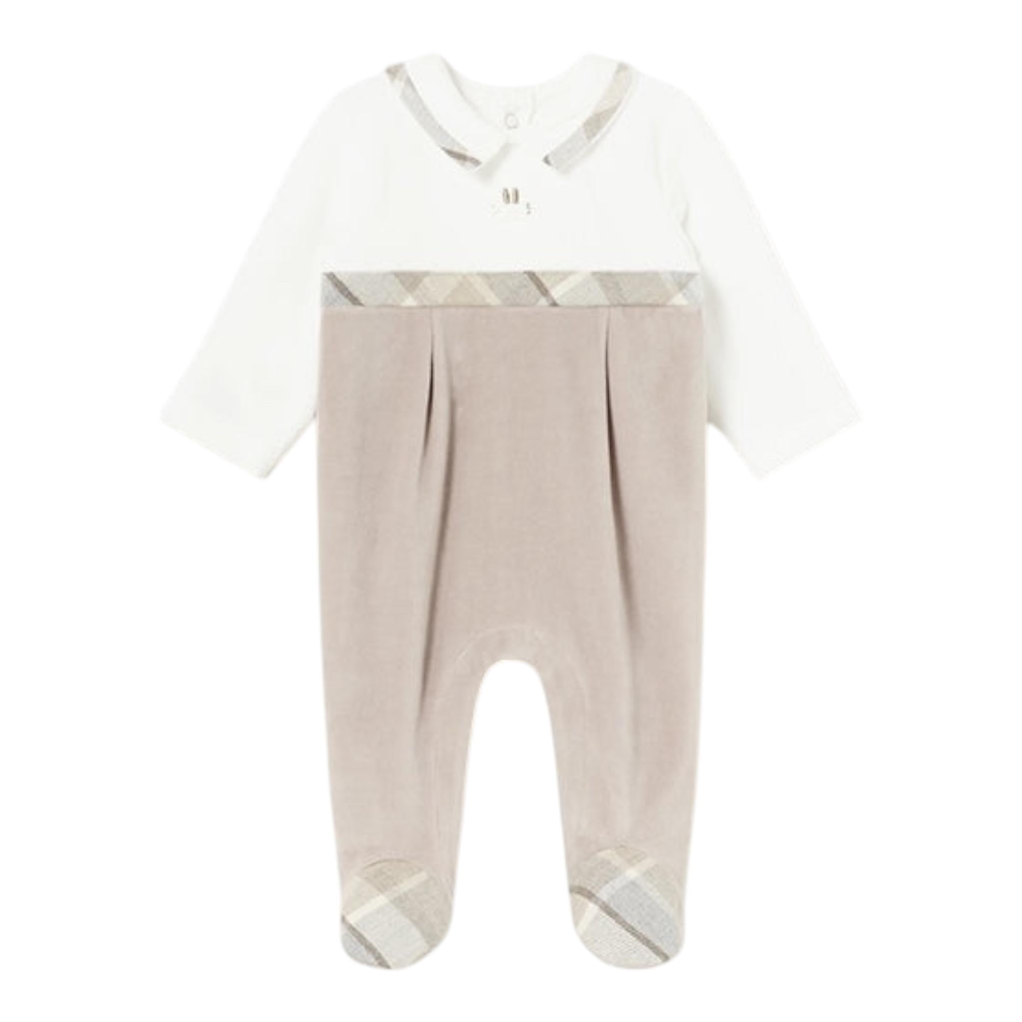 MAYORAL tutina bicolore in ciniglia Bianco/beige per Neonato 2791 BIANCO/BEIGE MAYORAL 
