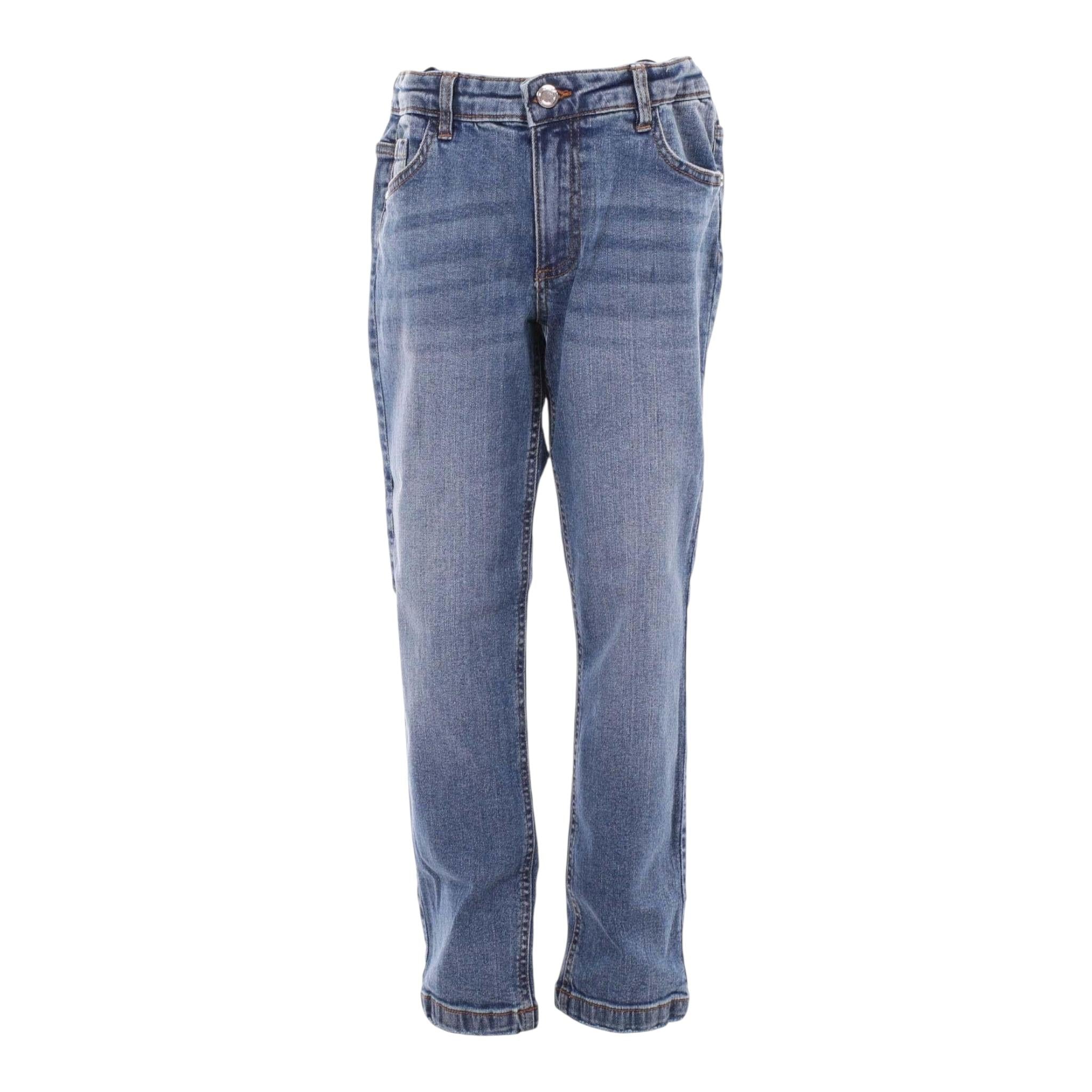 TRUSSARDI jeans tinta unita con girovita regolabile Blu per Bambino TBA24119JE BLU TRUSSARDI 