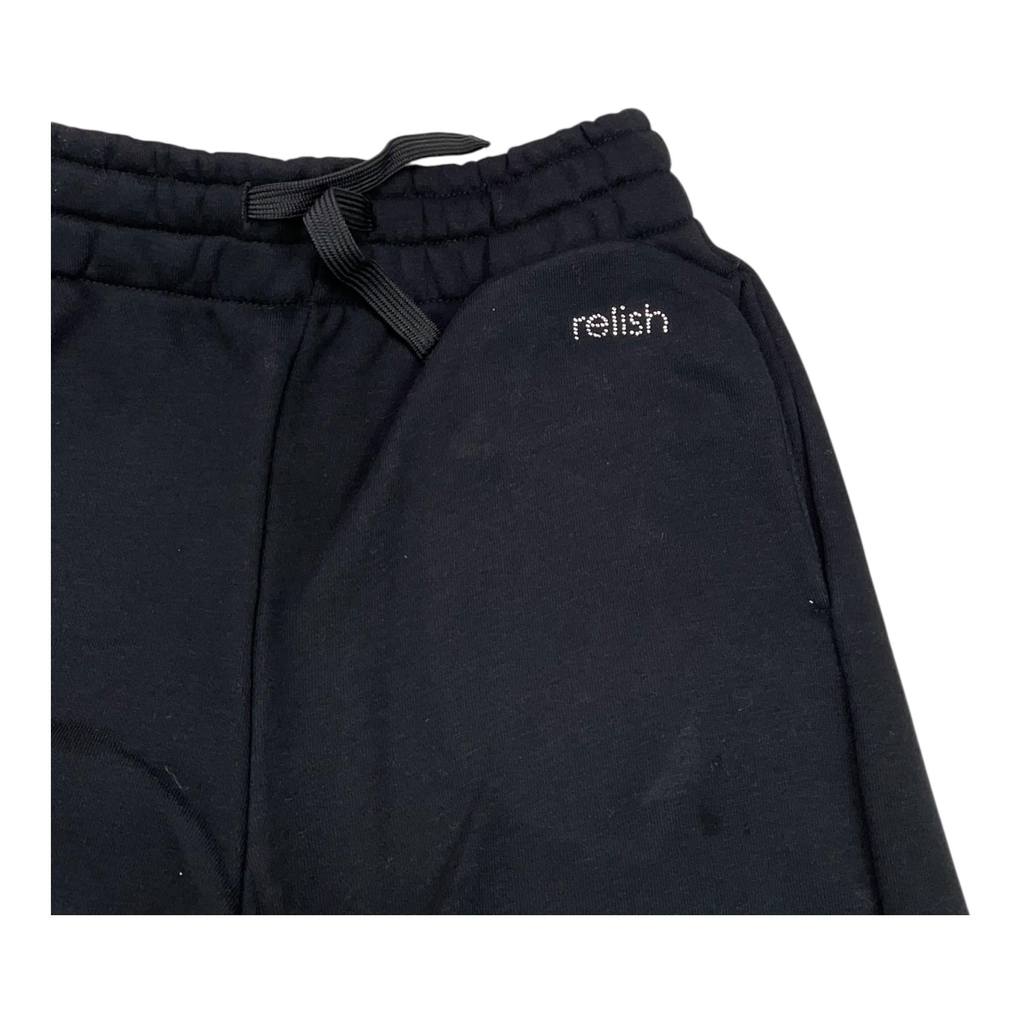 RELISH pantalone tuta tinta unita modello palazzo Nero per Bambina RGA2407033001 NERO RELISH 