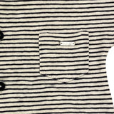 Lalalu‘ Einfarbiger Onesie mit Streifenmuster, Halbarm, Weiß, für Neugeborene