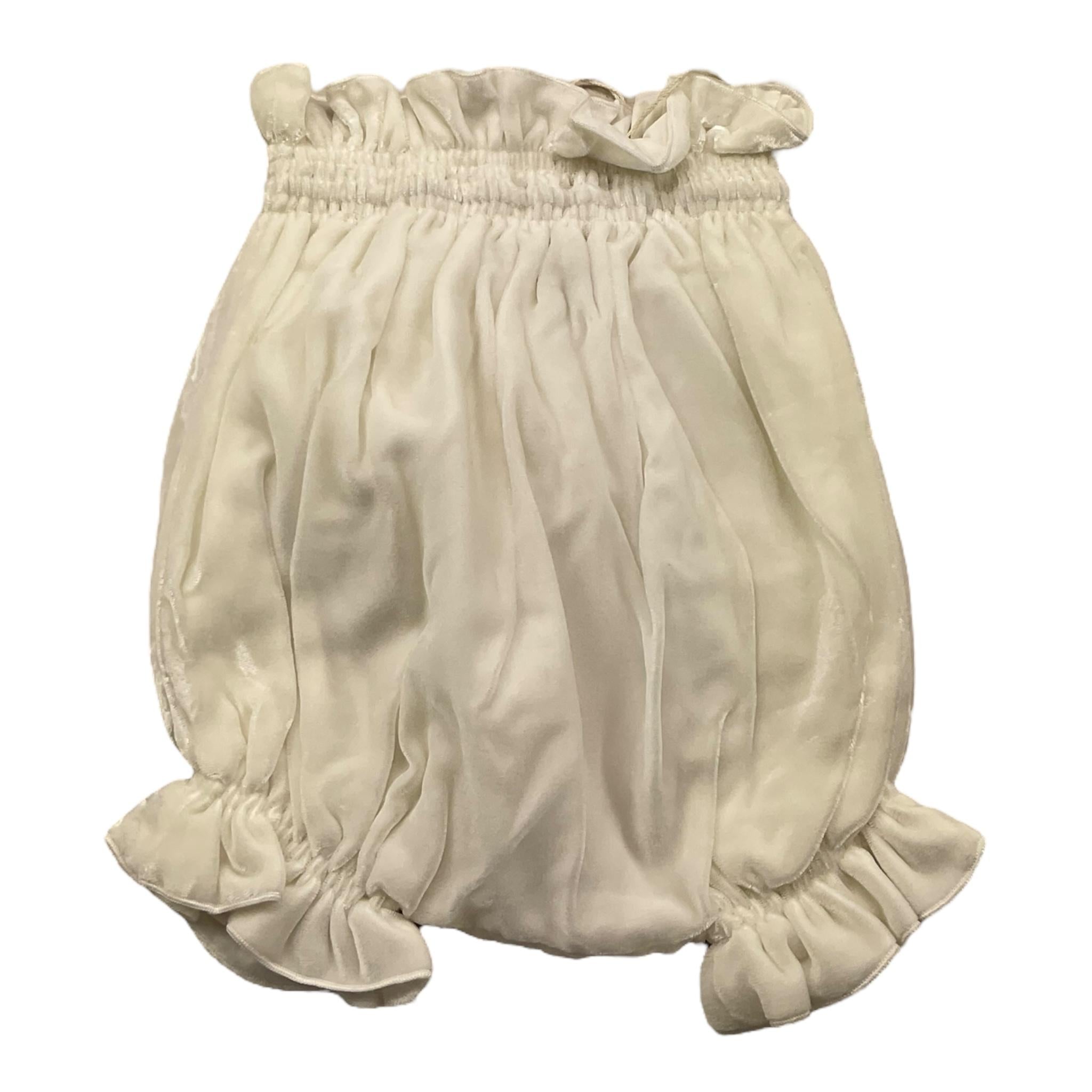 LA STUPENDERIA culotte tinta unita in ciniglia Bianco per Neonata CBCU52 BIANCO LA STUPENDERIA 