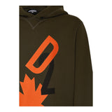 DSQUARED2 felpa tinta unita con cappuccio e stampa Verde per Bambino DQ2465X VERDE DSQUARED2 