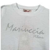 Mariuccia Shirt Girocollo tinta unita con Stampa Brillantinata Bianco per Neonata MBFW23T209N BIANCO MARIUCCIA 
