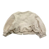 Aventiquattrore Einfarbige Strickjacke mit Puffärmeln Beige für Baby Mädchen