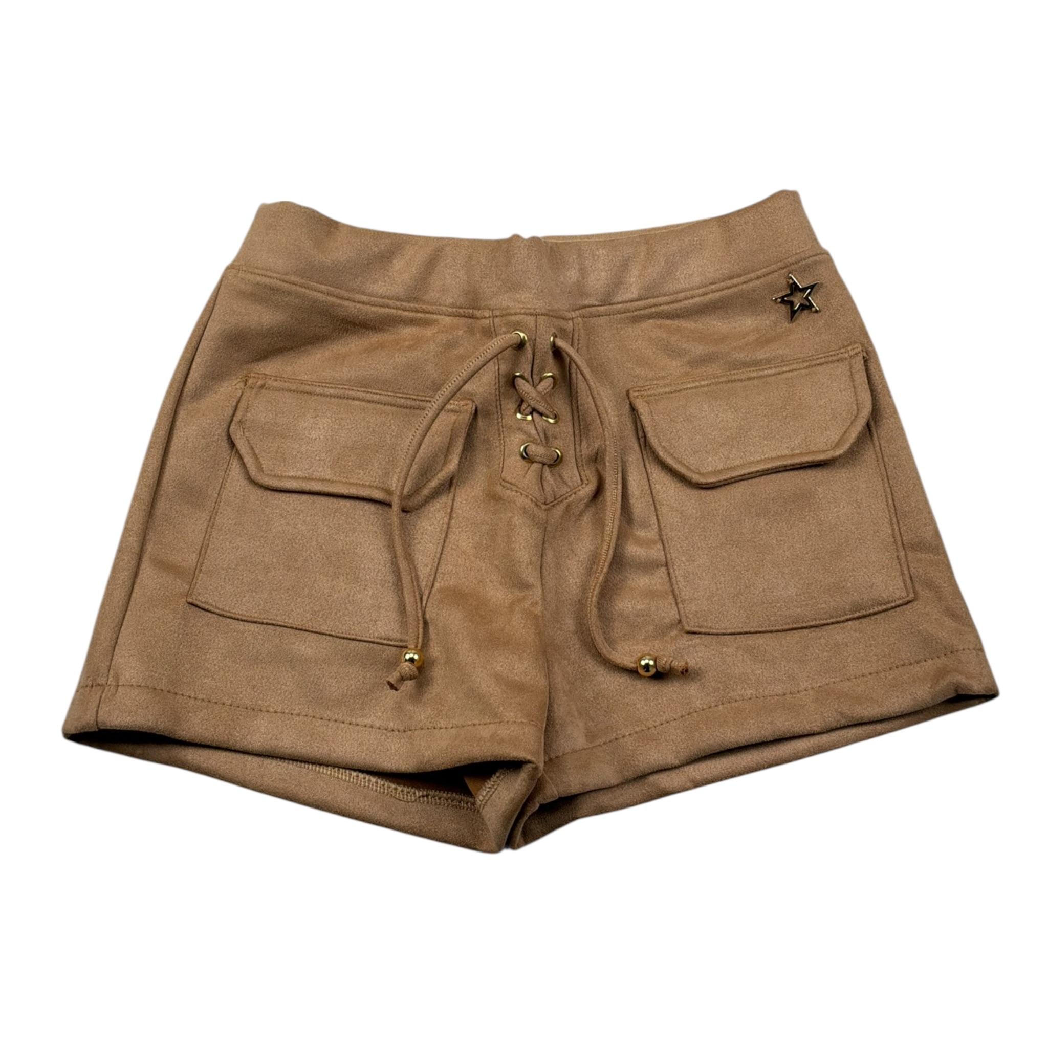 Shopart Short tinta unita In Camoscio Marrone per Bambina RIRIRI MARRONE SHOPART 