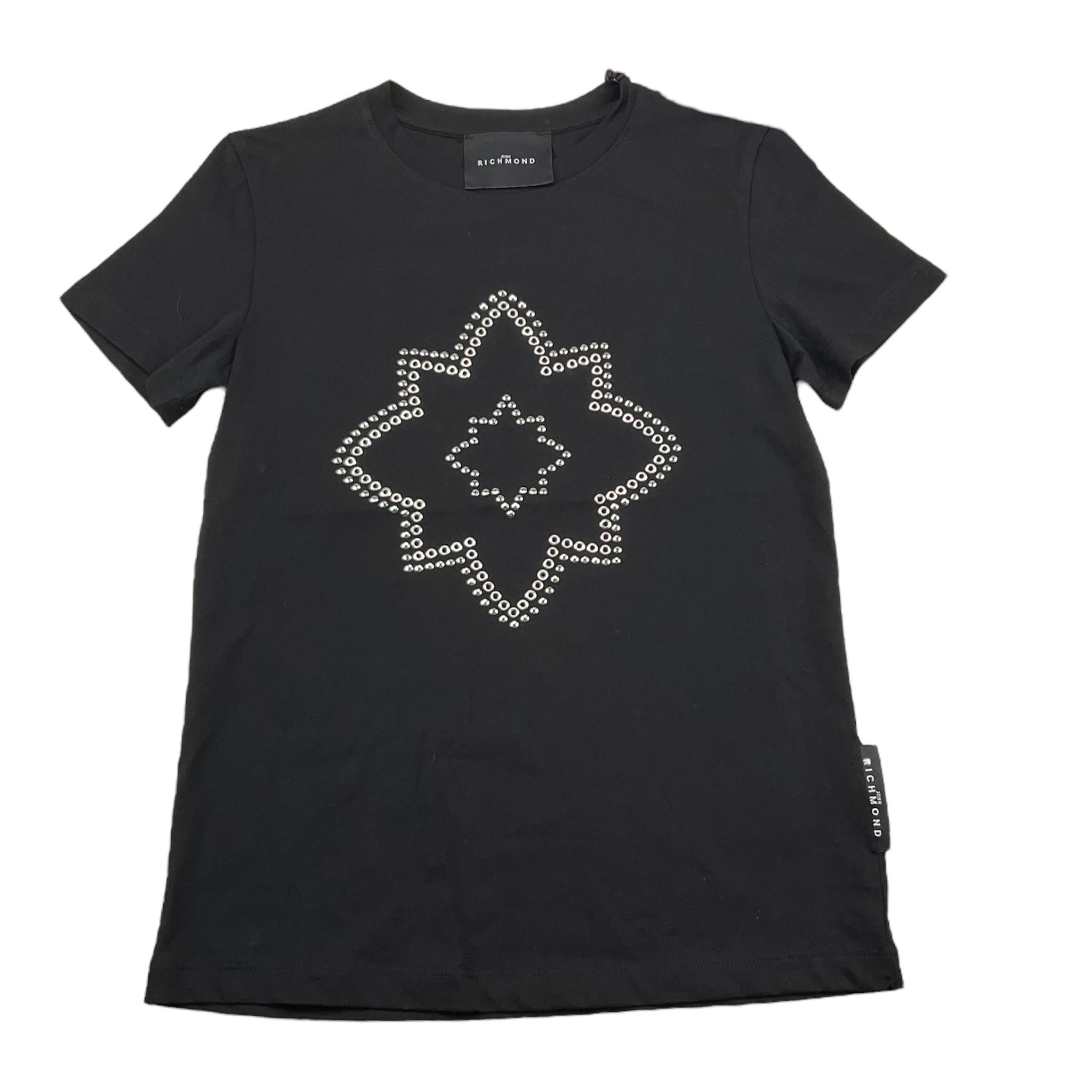 JOHN RICHMOND t-shirt girocollo tinta unita con brillantini Nero per Bambina RGA25052TS NERO JOHN RICHMOND 