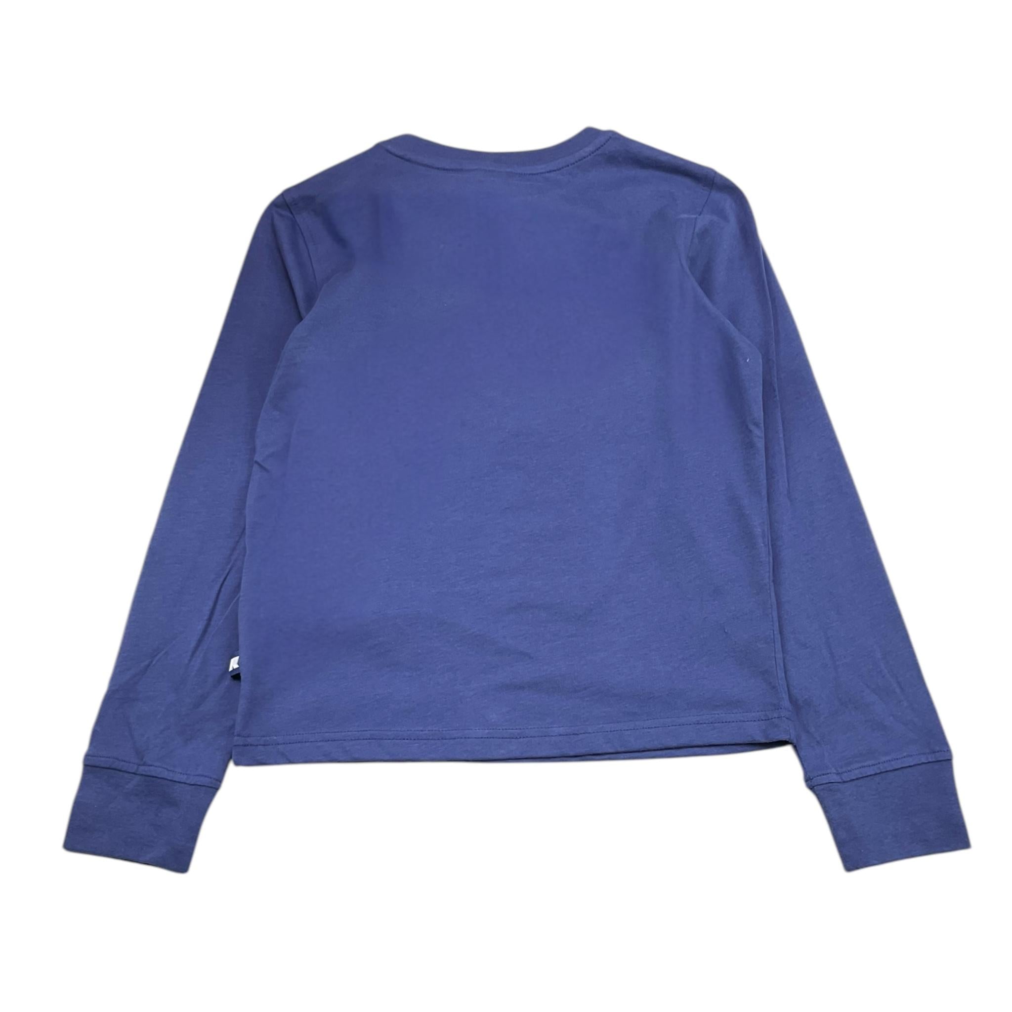 K-WAY shirt mezzo collo tinta unita con stampa Blu per Bambino K4125SW BLU K-WAY 