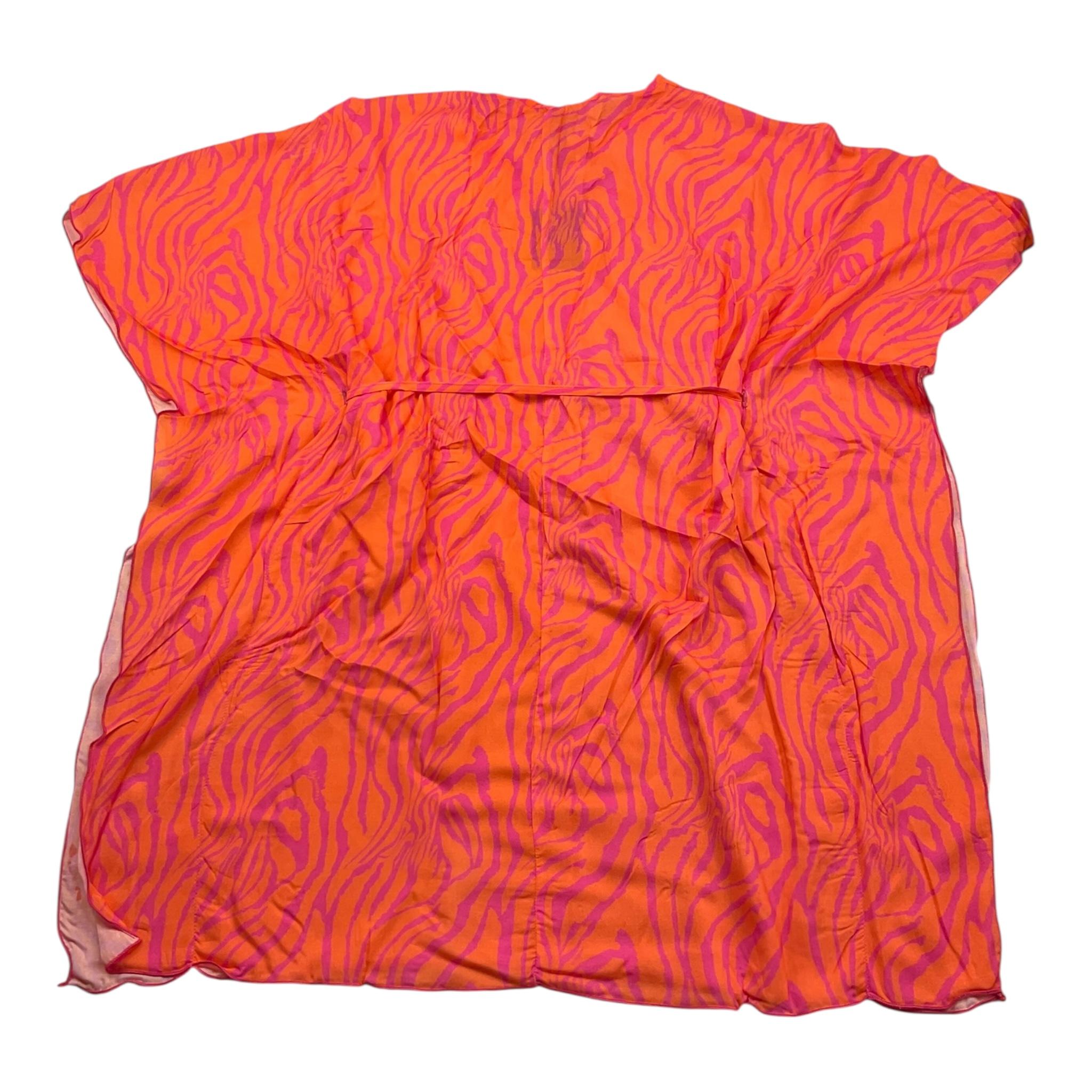 4Giveness Abito Tinta Unita con Fantasia Zebrata per Bambina FGCG3880 ARANCIONE 4GIVENESS 