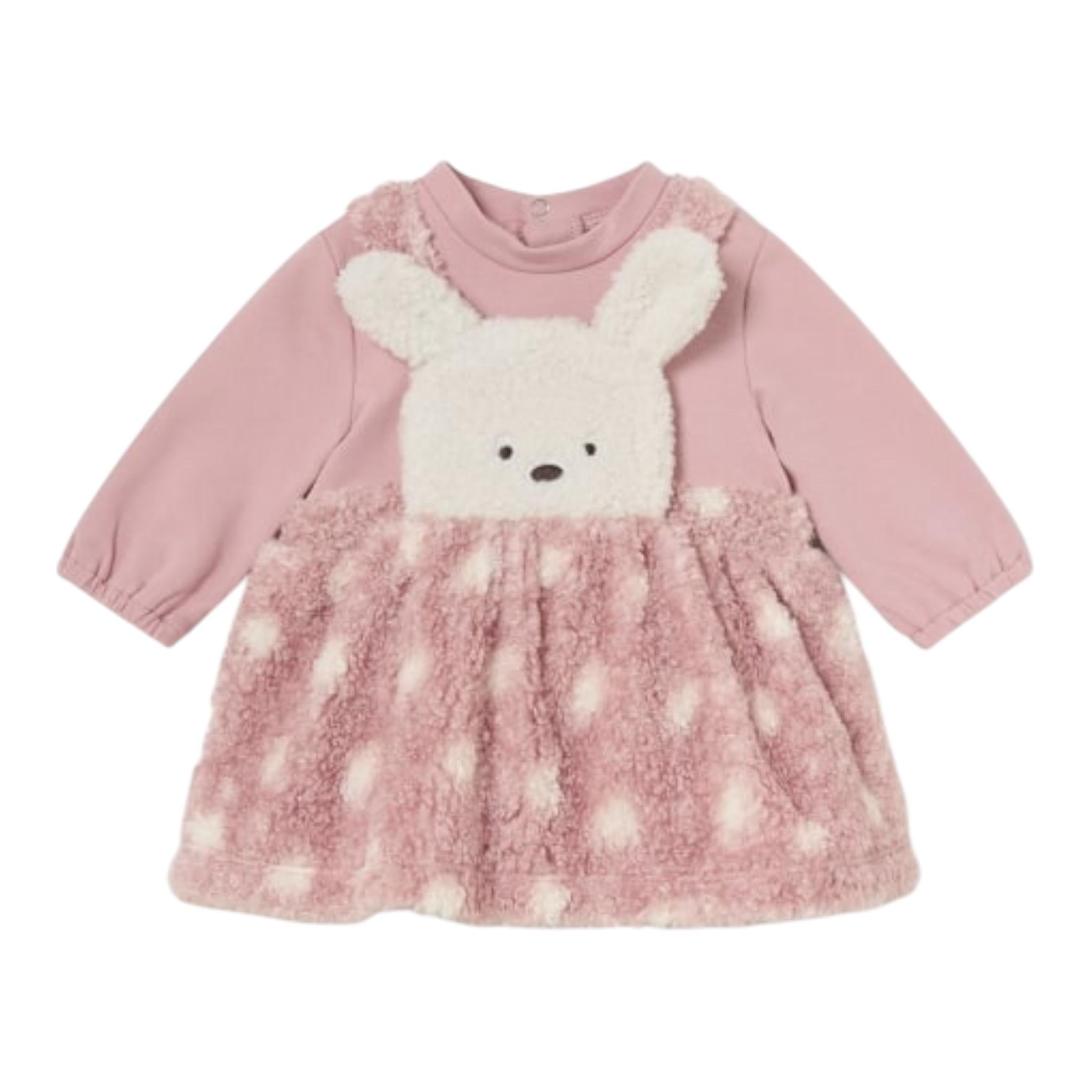 MAYORAL abito tinta unita con stampa teddy Rosa per Neonata 2881 ROSA MAYORAL 