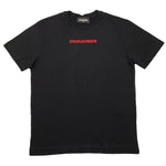 DSQUARED2 t-shirt girocollo tinta unita con stampa logo Nero per Bambino DQ2478 NERO DSQUARED2 