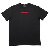 DSQUARED2 t-shirt girocollo tinta unita con stampa logo Nero per Bambino DQ2478 NERO DSQUARED2 