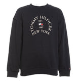 TOMMY HILFIGER felpa girocollo tinta unita con logo Blu per Bambino KB0KB09192X BLU TOMMY HILFIGER 