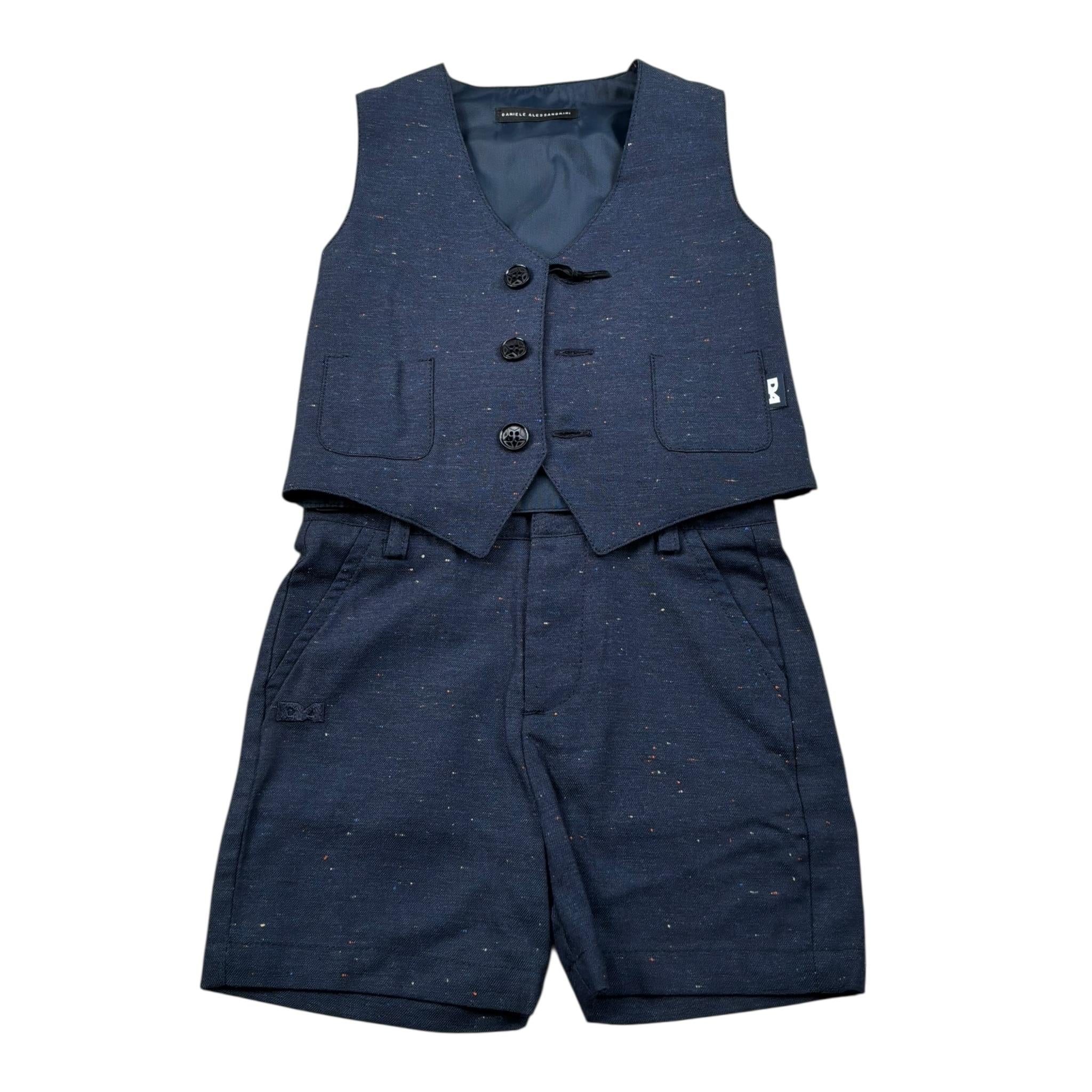 Daniele Alessandrini Completo 2 Pezzi Gilet-Bermuda per Neonato 1296K200163N BLU DANIELE ALESSANDRINI 