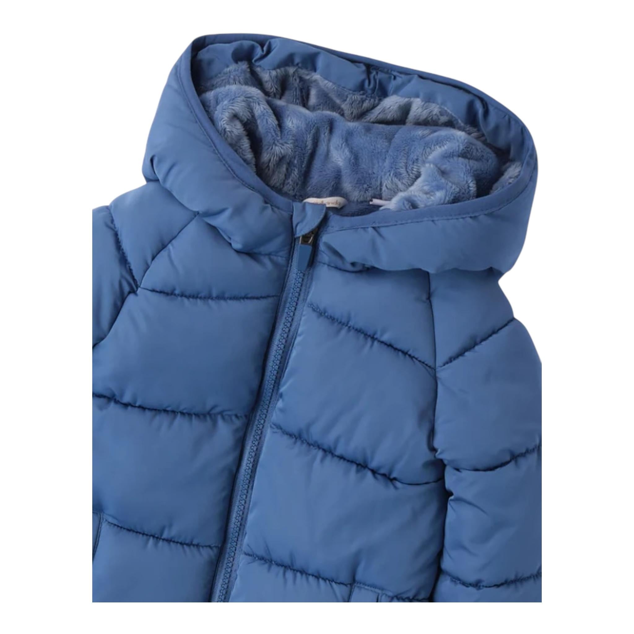 MINI BANDA giubbino tinta unita con zip e cappuccio Blu per Neonato 3A633 BLU MINI BANDA 