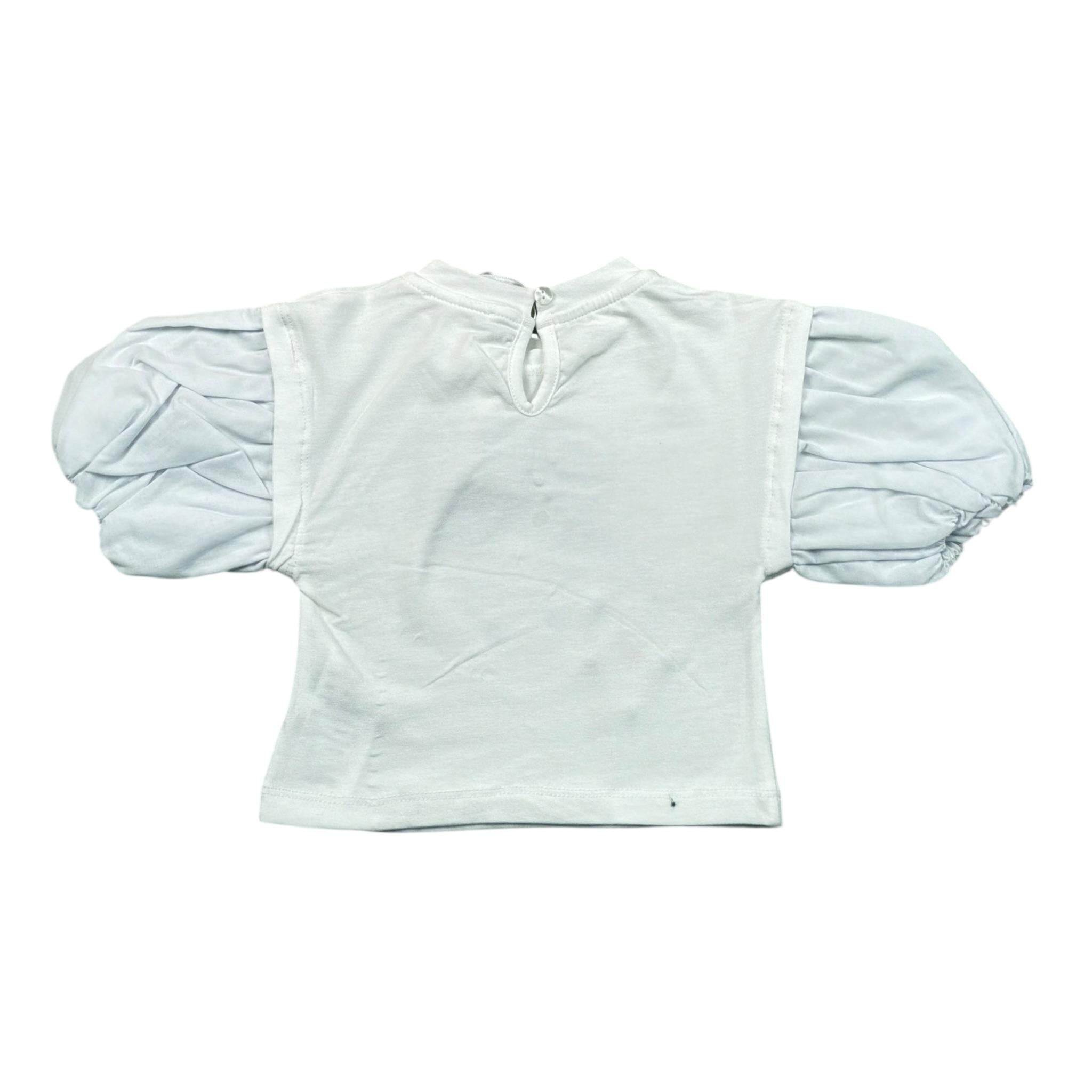 Miss Grant T-Shirt Girocollo Tinta Unita con Stampa per Bambina MG1235 BIANCO MISS GRANT 