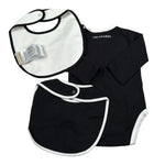 Trussardi Set 3 Pezzi Body Manica Lunga-Bavetta-Cappello per Neonato TLP26001TU NERO TRUSSARDI 